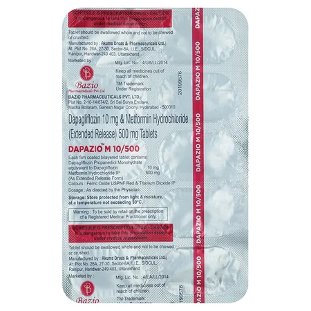 Dapazio M 10/500 Tablet 10's