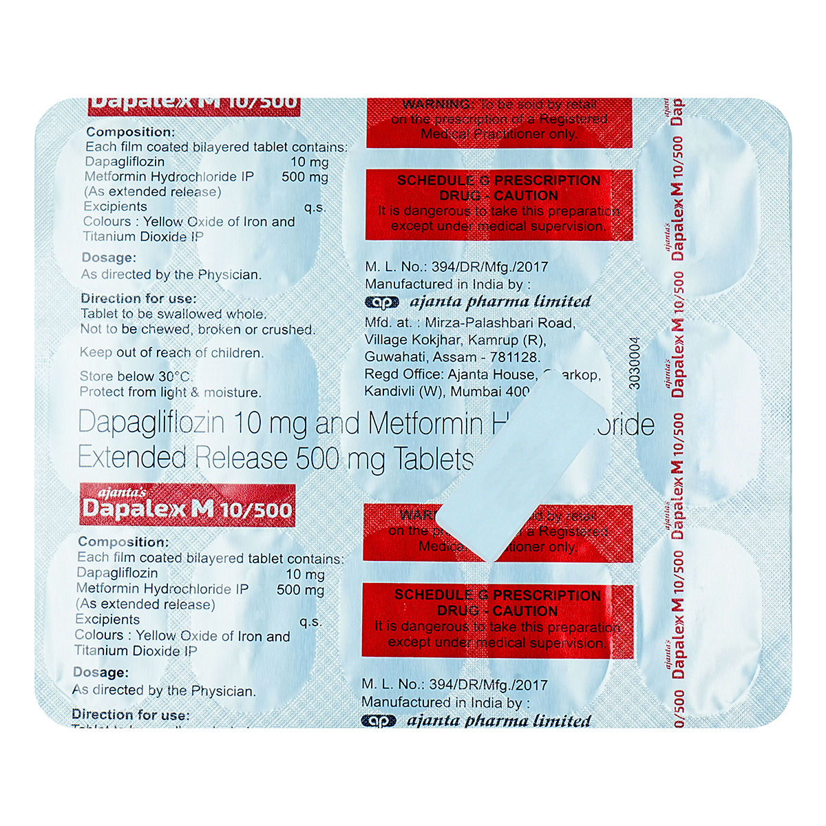 Dapalex M 10/500 Tablet | Uses, Side Effects, Price | Apollo Pharmacy