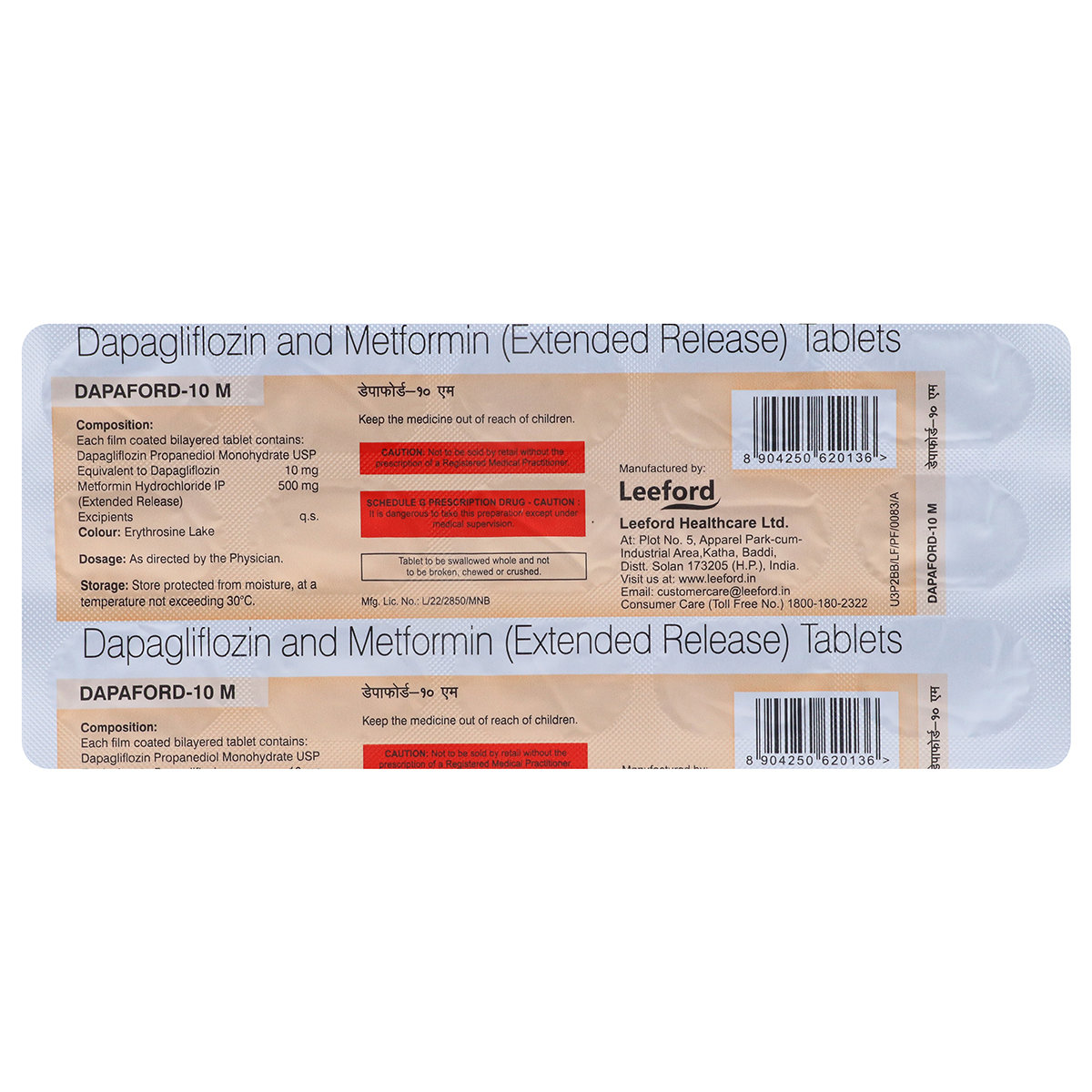 Dapaford-10 M Tablet 15's, Pack of 15 TABLETS Dapaford-10 M Tablet 15's, Pack of 15 TABLETS