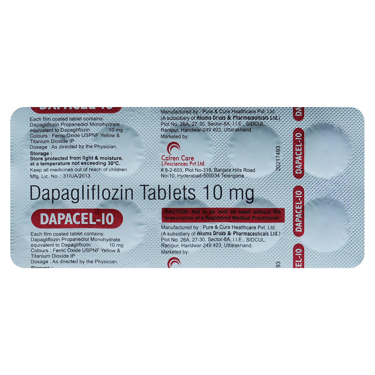 Dapacel-10 Tablet 10's, Pack of 10 CAPSULES Dapacel-10 Tablet 10's, Pack of 10 CAPSULES