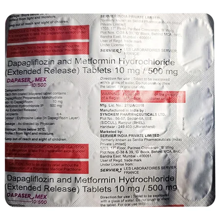 Dapaser Mex 10/500 Tablet 15's