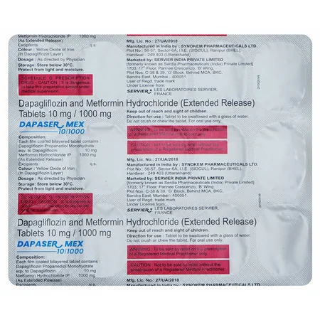 Dapaser Mex 10/1000 Tablet 15's
