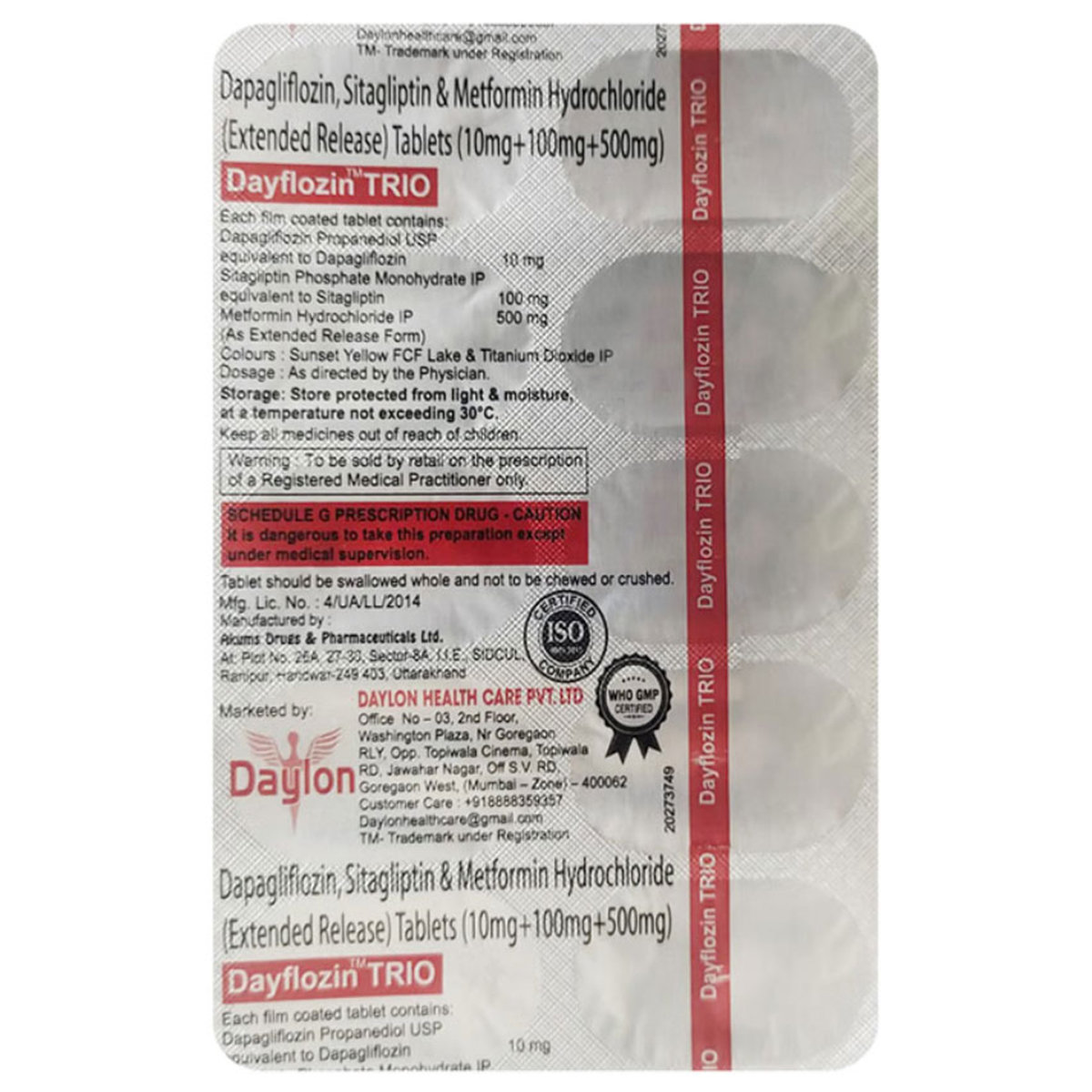 Dayflozin Trio Tablet 10's Dayflozin Trio Tablet 10's