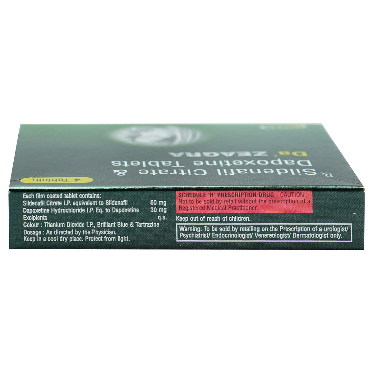 Da Zeagra Tablet 4's, Pack of 4 TABLETS Da Zeagra Tablet 4's, Pack of 4 TABLETS