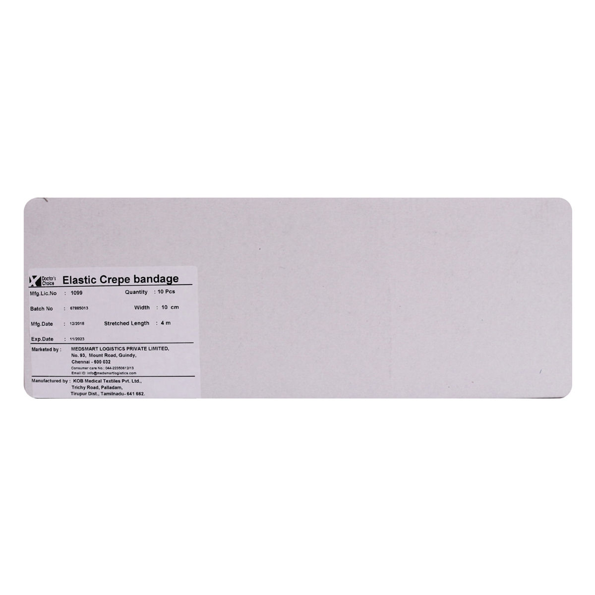 Doctor's Choice Elastic Crepe Bandage 10 x 4 m, 1 Count, Pack of 1 Doctor's Choice Elastic Crepe Bandage 10 x 4 m, 1 Count, Pack of 1