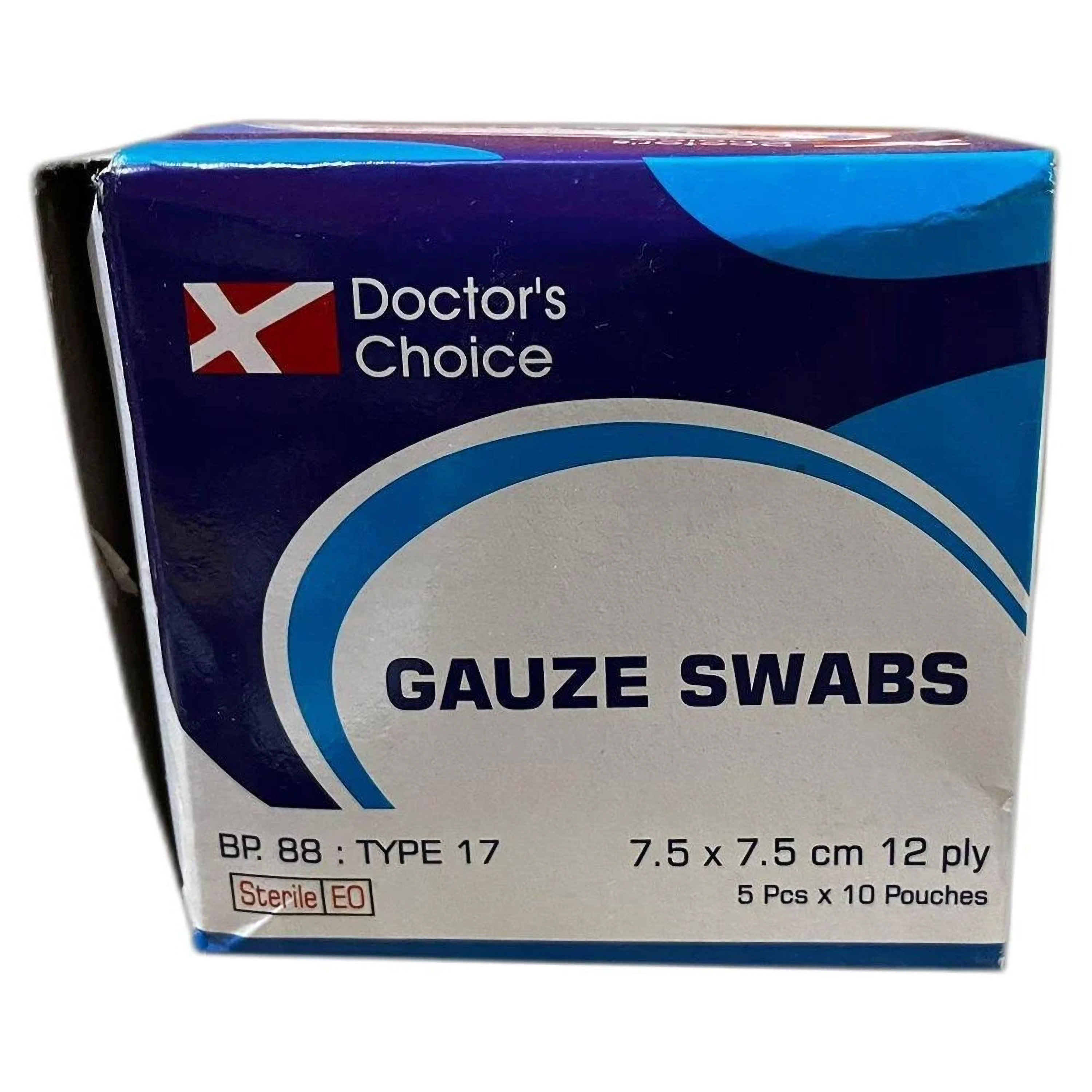 Doctor's Choice Gauze Swab 7.5 x 7.5 cm 12 Ply, 5 Count, Pack of 1 Doctor's Choice Gauze Swab 7.5 x 7.5 cm 12 Ply, 5 Count, Pack of 1