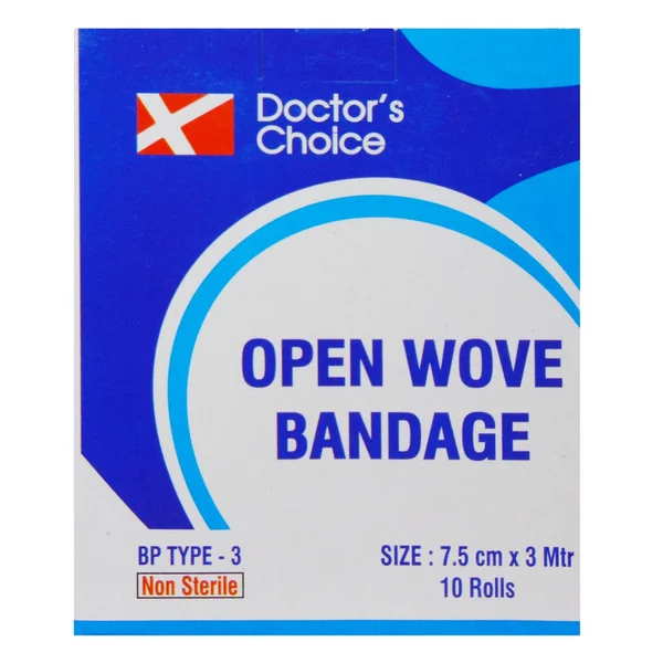 Doctor's Choice Roller Bandage 7.5 cm, 10 Count, Pack of 10