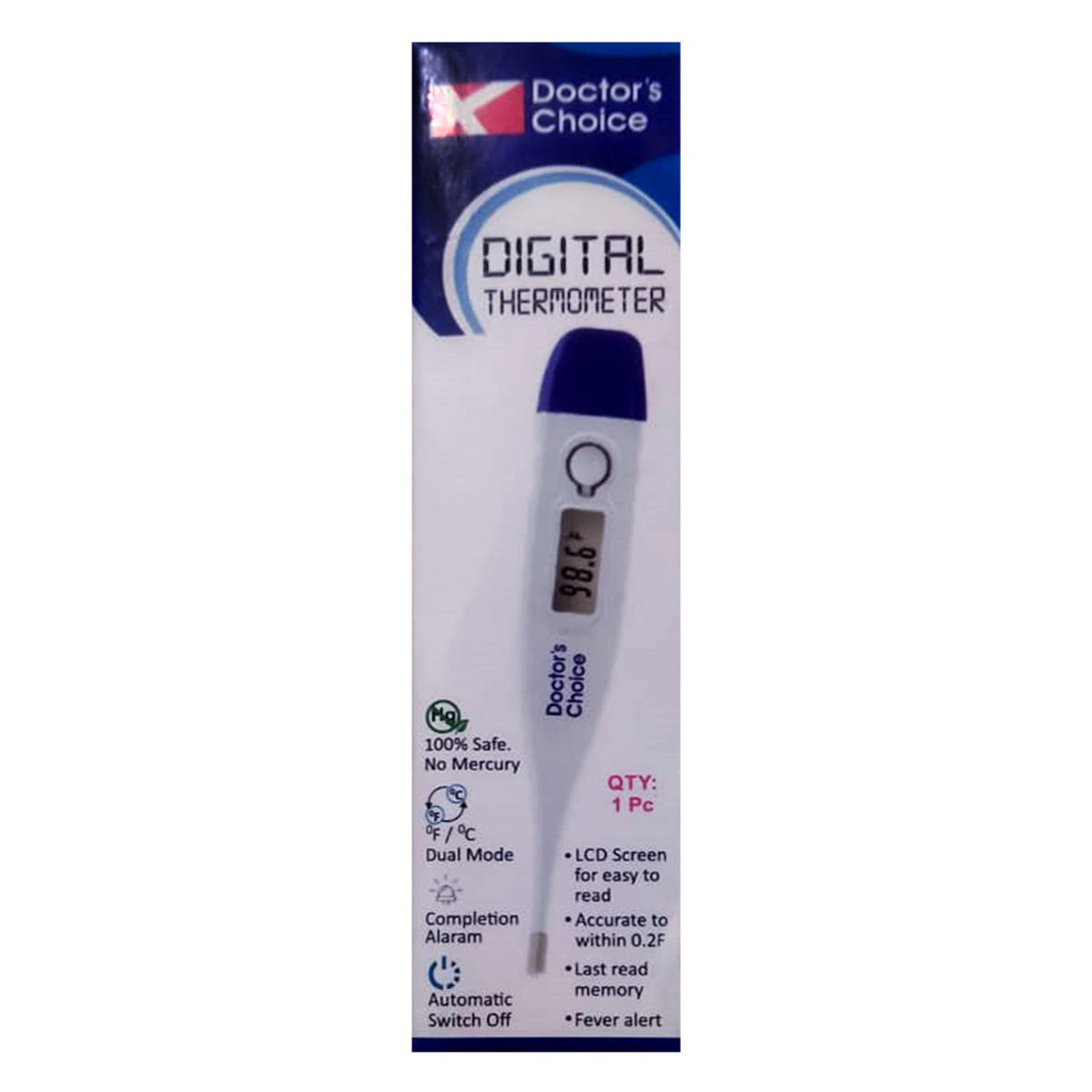 Doctor's Choice Digital Thermometer, 1 Count, Pack of 1 Doctor's Choice Digital Thermometer, 1 Count, Pack of 1