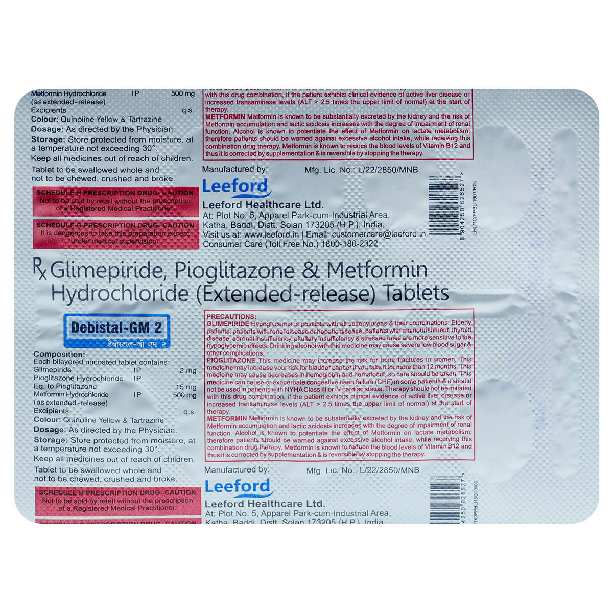 Debistal-GM 2 Tablet 10's, Pack of 10 TabletS Debistal-GM 2 Tablet 10's, Pack of 10 TabletS