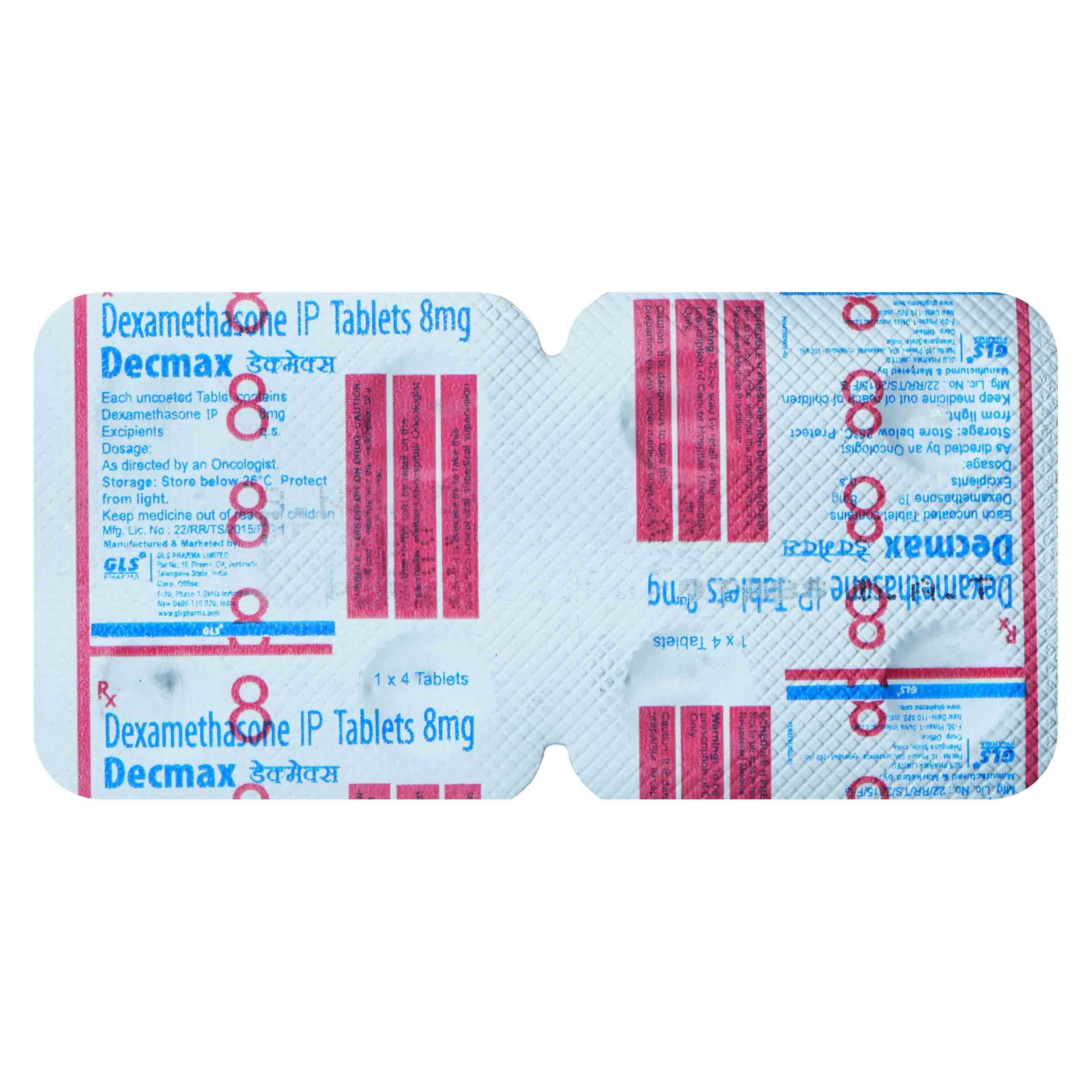 Decmax 8 mg Tablet 8's, Pack of 8 TabletS Decmax 8 mg Tablet 8's, Pack of 8 TabletS