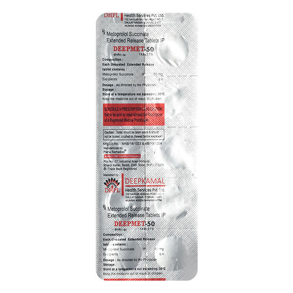 Deepmet-50 Tablet 10's, Pack of 10 TABLETS Deepmet-50 Tablet 10's, Pack of 10 TABLETS