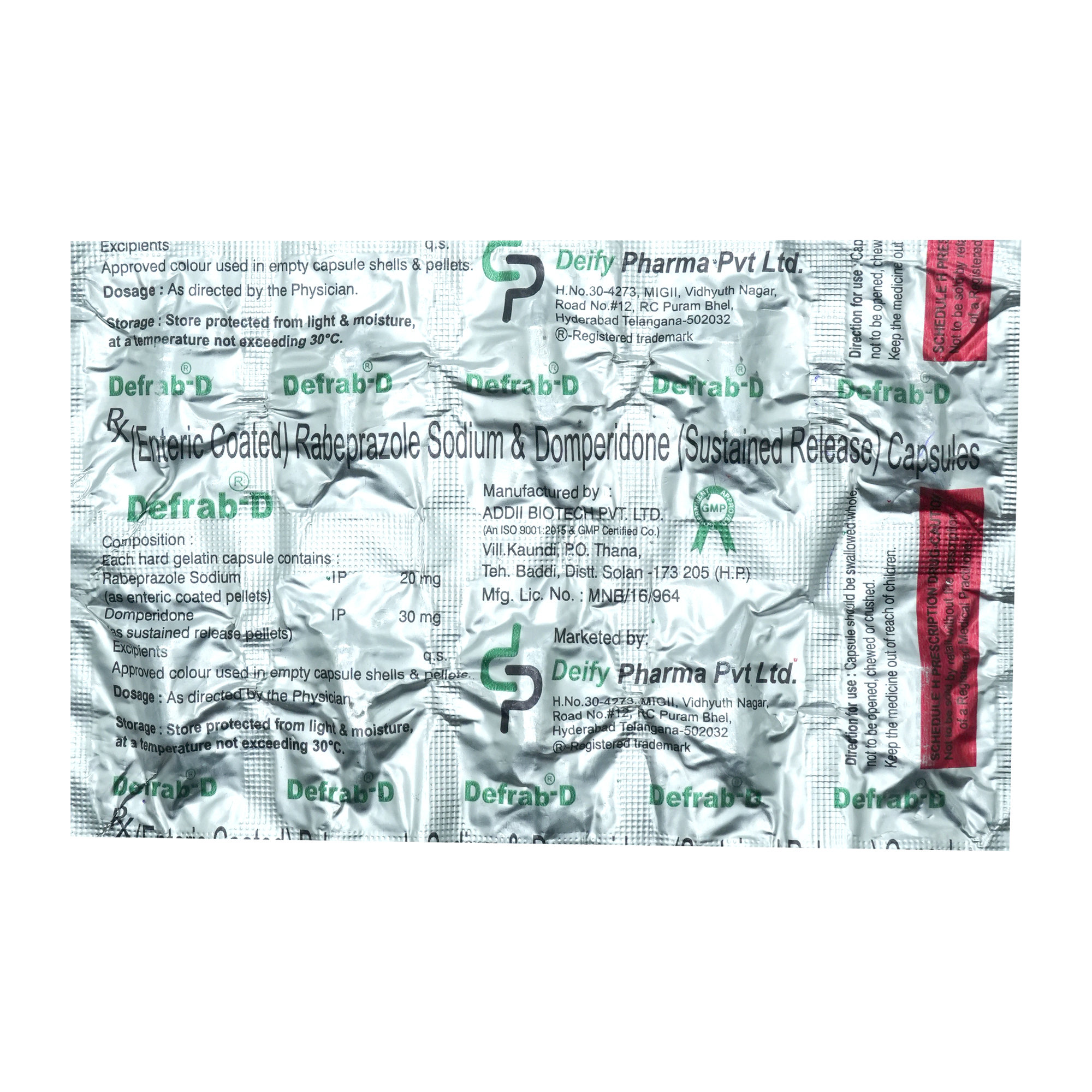 Defrab D Capsule 10's, Pack of 10 Defrab D Capsule 10's, Pack of 10