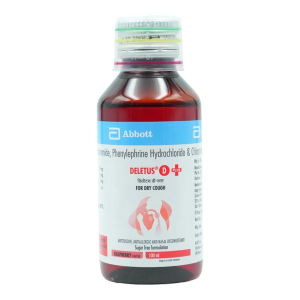 Deletus D Plus Sugar Free Raspberry Syrup 100 ml