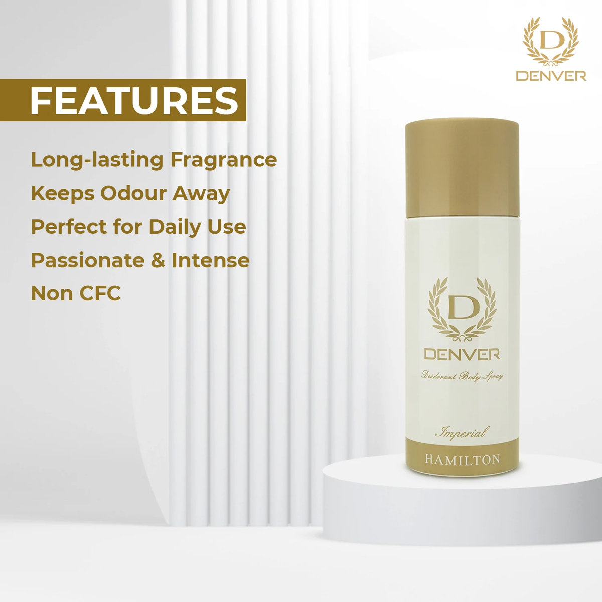 Denver Hamilton Imperial Deodrant Body Spray, 180 ml, Pack of 1 Denver Hamilton Imperial Deodrant Body Spray, 180 ml, Pack of 1