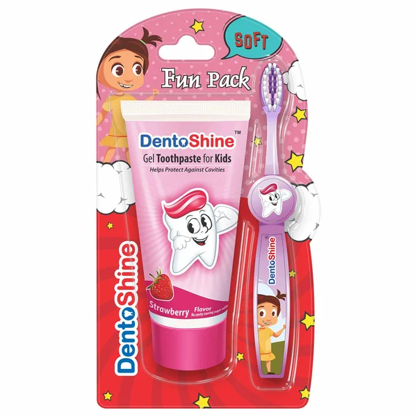 Dentoshine Kids Dental Fun-Pack Strawbeery Flavour, 80 gm
