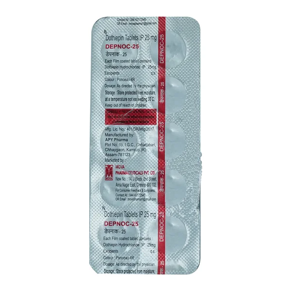 Depnoc 25 mg Tablet 10's, Pack of 10 TabletS