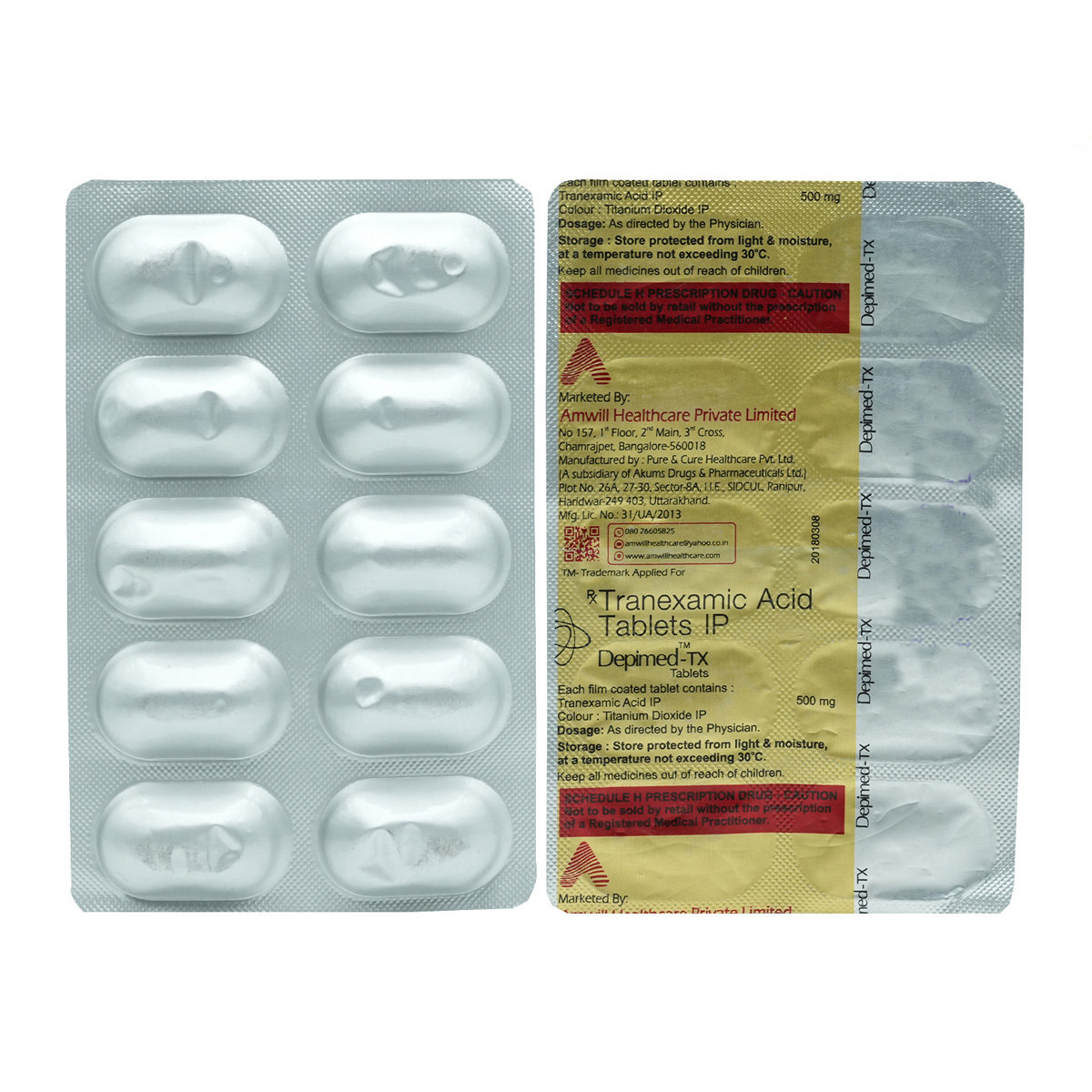 Depimed TX 500 mg Tablet 10's, Pack of 10 TabletS Depimed TX 500 mg Tablet 10's, Pack of 10 TabletS