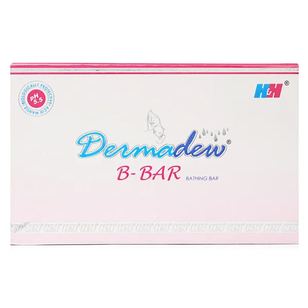 Dermadew B-Bar 75 gm | pH 5.5 | Hydrates Skin | Keep Skin Soft &amp; Smooth | For Baby's Delicate Skin, Pack of 1