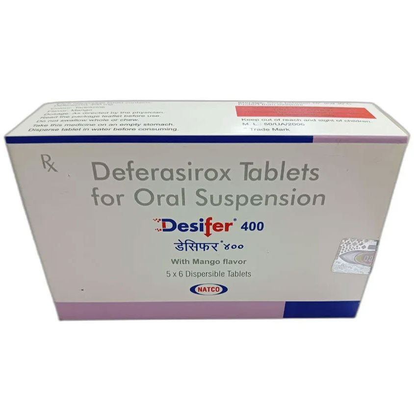 Desifer 400 mg Tablet 6's, Pack of 6 TABLETS Desifer 400 mg Tablet 6's, Pack of 6 TABLETS