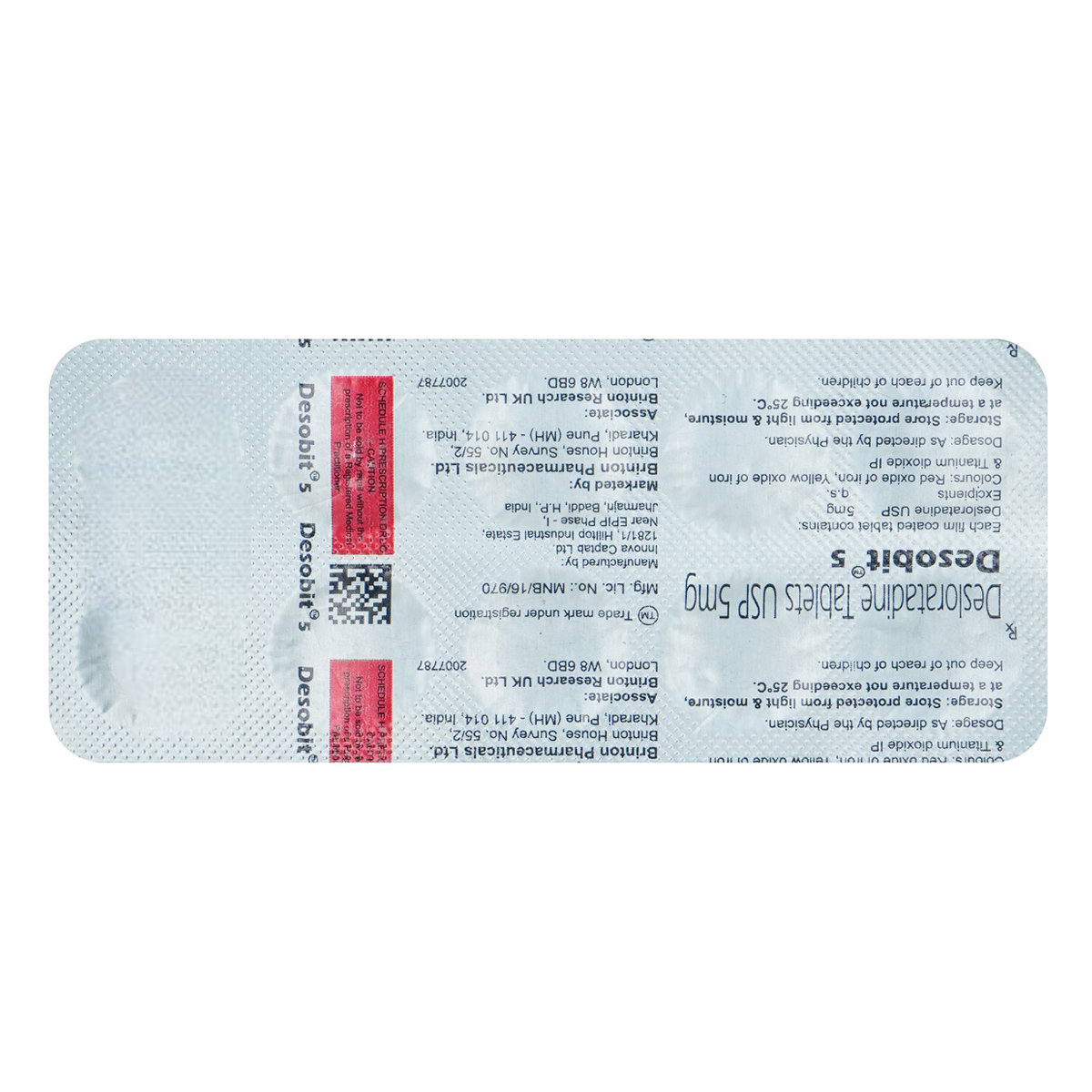 Desobit-5mg Tablet 10's, Pack of 10 TABLETS Desobit-5mg Tablet 10's, Pack of 10 TABLETS