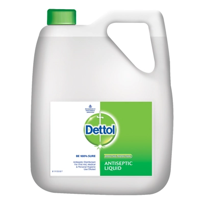 Dettol Antiseptic Liquid 5 Litre | Chloroxylenol, Terpineol &amp; Absolute Alcohol | Germ Protection | For First Aid, Medical &amp; Personal Hygiene | IMA Recommended, Pack of 1