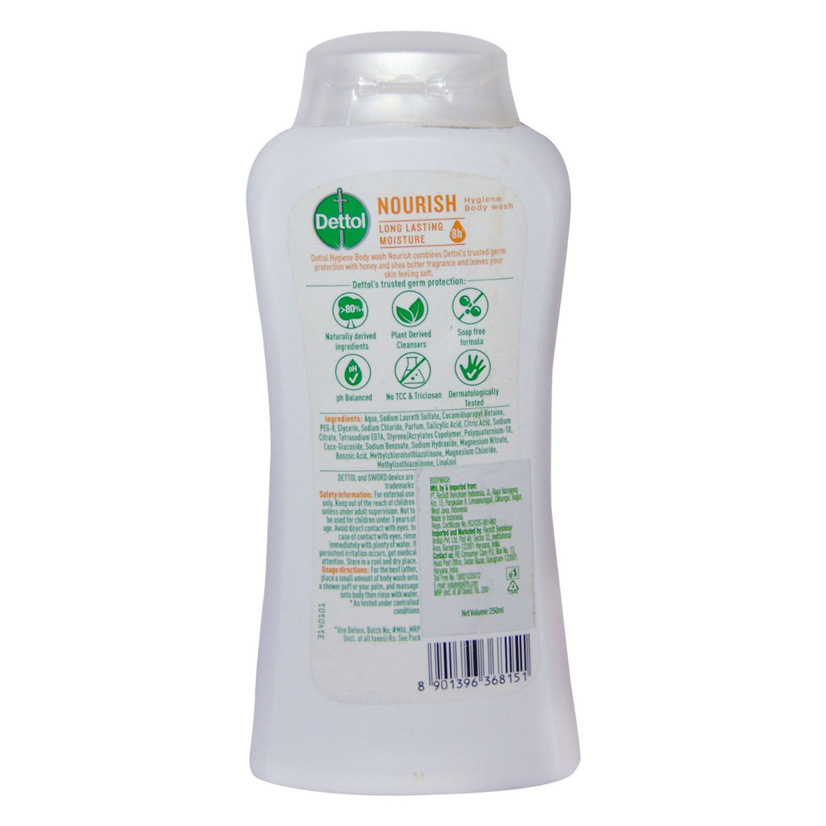 Dettol Nourish Body Wash 250 ml | Honey & Shea Butter | Germ Protection With Honey & Shea Butter Fragrance | Long Lasting Moisturization Upto 8 Hrs | Soap Free Formula | pH Balanced | IMA Recomened, Pack of 1 Dettol Nourish Body Wash 250 ml | Honey & Shea Butter | Germ Protection With Honey & Shea Butter Fragrance | Long Lasting Moisturization Upto 8 Hrs | Soap Free Formula | pH Balanced | IMA Recomened, Pack of 1