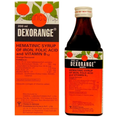 Dexorange Syrup 200 ml, Pack of 1 SYRUP