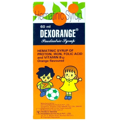 Dexorange Paediatric Orange Syrup 60 ml, Pack of 1 SYRUP