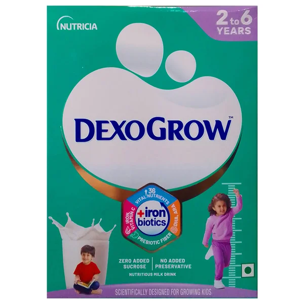 DexoGrow Nutritious Milk Drink for 2-6 year Old Kids, 400 gm Refill Pack, Pack of 1