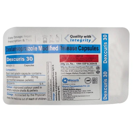 Dexcuris 30 Capsule 10's