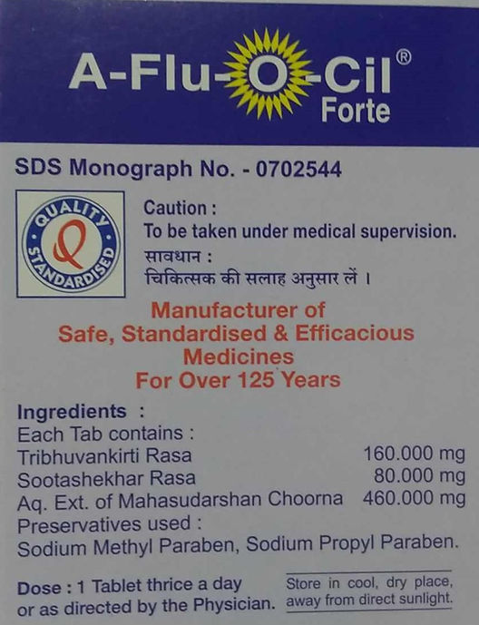 Dhootapapeshwar A Flu-O-Cil Forte, 10 Tablets, Pack of 10 Dhootapapeshwar A Flu-O-Cil Forte, 10 Tablets, Pack of 10