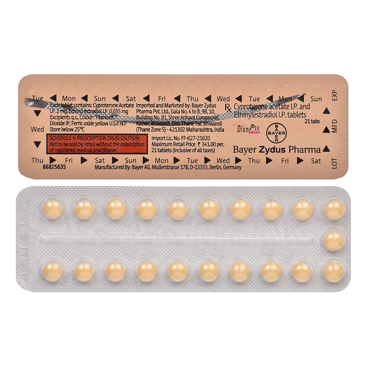 Diane 35 Tablet 21's, Pack of 1 TABLET Diane 35 Tablet 21's, Pack of 1 TABLET