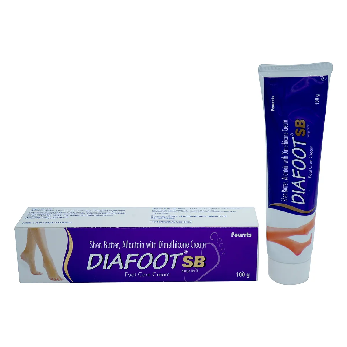 Diafoot SB Foot Cream 100 gm Shea Butter, Allantoin Dimethicone For  Cracked Heels Dry Skin