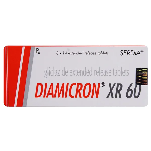 Diamicron XR 60 Tablet 14's, Pack of 14 TABLETS