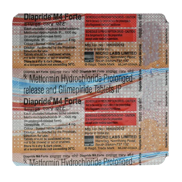 Diapride M4 Forte Tablet 15's