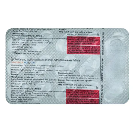 Diamicron XR Mex 30/500 Tablet 15's