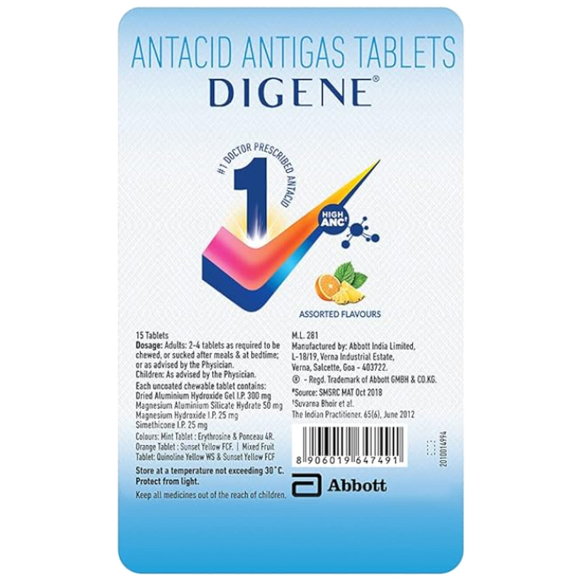 Digene Assorted Tablet 15's Digene Assorted Tablet 15's