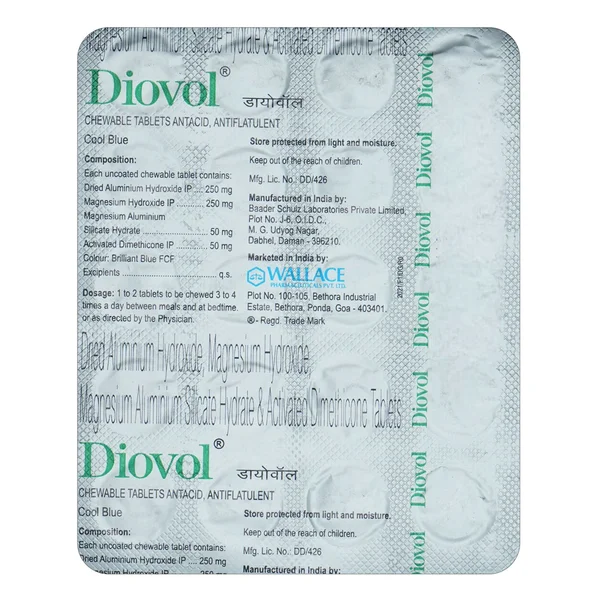 Diovol Cool Blue Chewabale Tablet 20's, Pack of 20 TABLETS