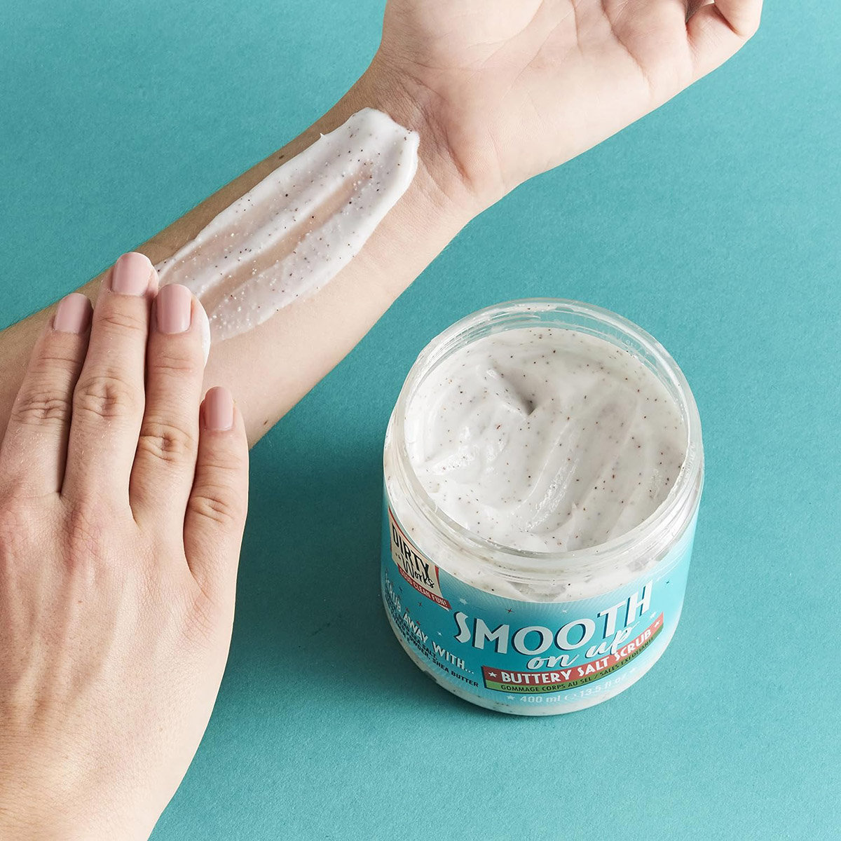 Dirty Works Smooth On Up Buttery Salt Scrub, 400 ml, Pack of 1 Dirty Works Smooth On Up Buttery Salt Scrub, 400 ml, Pack of 1