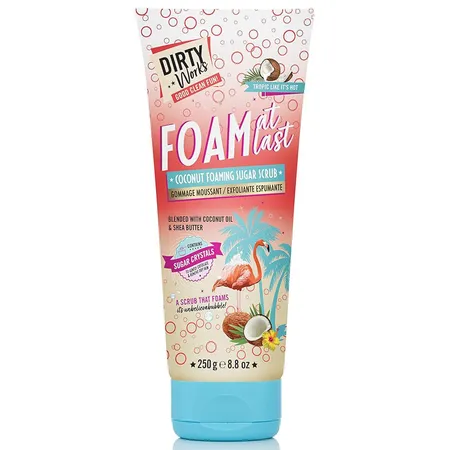 Dirty Works Foam At Last Coconut Foaming Sugar Scrub, 250 gm