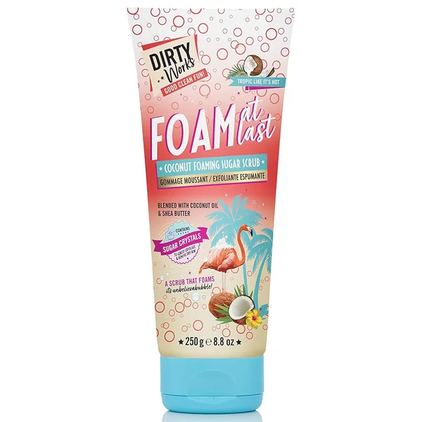 Dirty Works Foam At Last Coconut Foaming Sugar Scrub, 250 gm, Pack of 1
