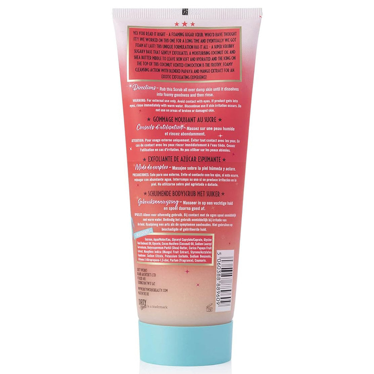 Dirty Works Foam At Last Coconut Foaming Sugar Scrub, 250 gm, Pack of 1 Dirty Works Foam At Last Coconut Foaming Sugar Scrub, 250 gm, Pack of 1