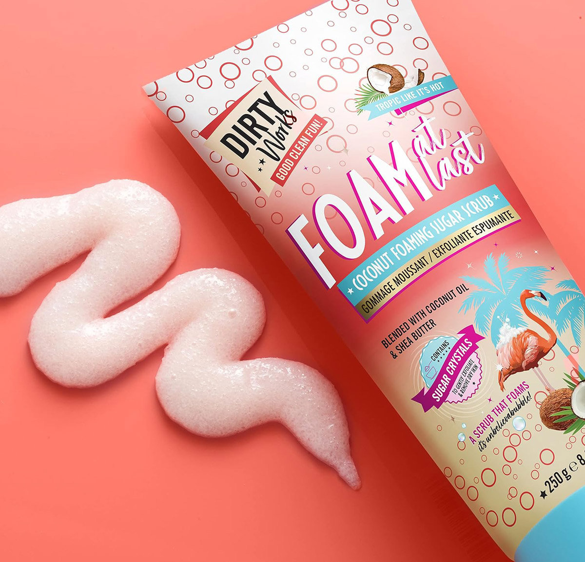 Dirty Works Foam At Last Coconut Foaming Sugar Scrub, 250 gm, Pack of 1 Dirty Works Foam At Last Coconut Foaming Sugar Scrub, 250 gm, Pack of 1