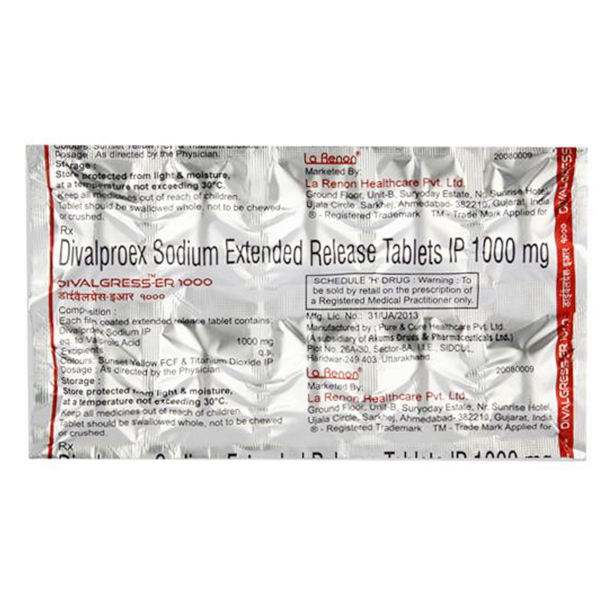Divalgress ER 1000 Tablet 10's, Pack of 10 TabletS Divalgress ER 1000 Tablet 10's, Pack of 10 TabletS