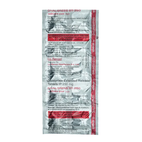 Divalgress-ER 250 Tablet 10's, Pack of 10 TABLETS