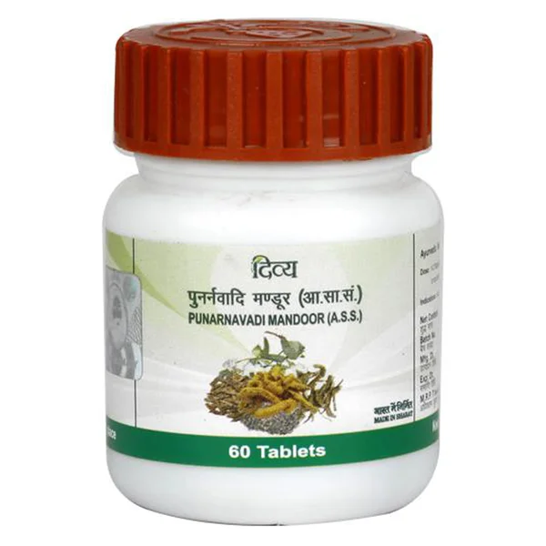 Patanjali Divya Punarnavadi Mandoor, 60 Tablets, Pack of 1