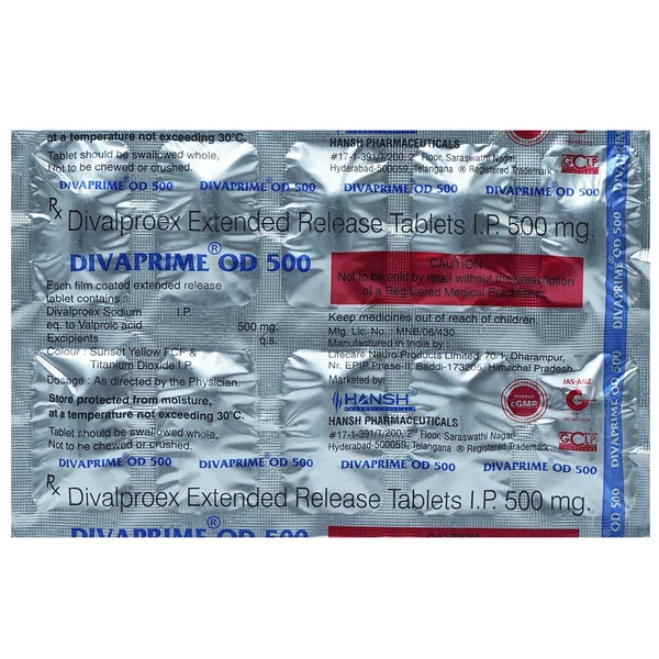 Divaprime OD 500 Tablet 10's