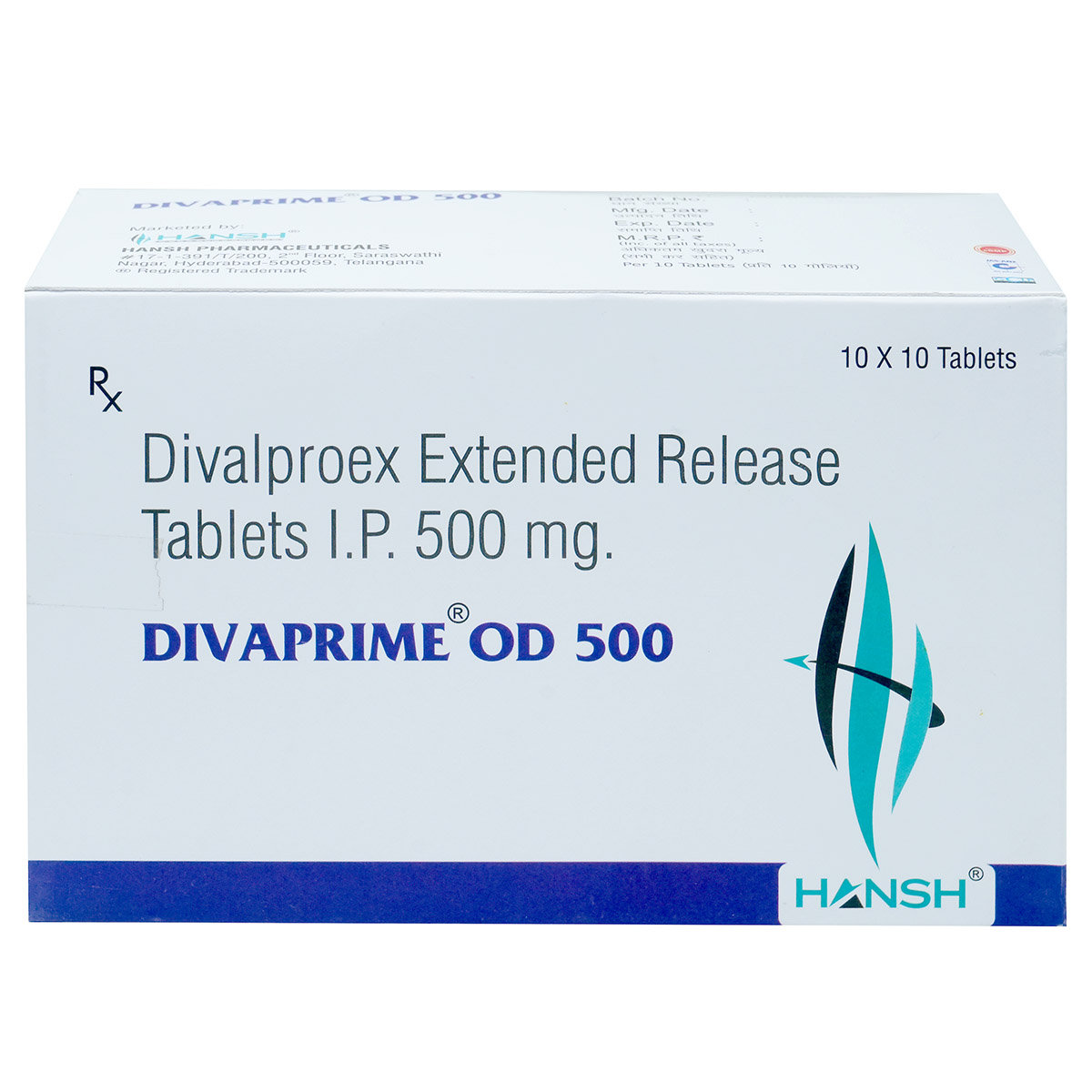 Divaprime OD 500 Tablet 10's, Pack of 10 TabletS Divaprime OD 500 Tablet 10's, Pack of 10 TabletS
