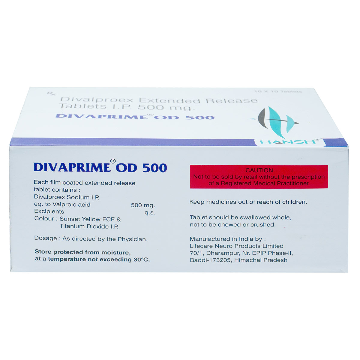 Divaprime OD 500 Tablet 10's, Pack of 10 TabletS Divaprime OD 500 Tablet 10's, Pack of 10 TabletS