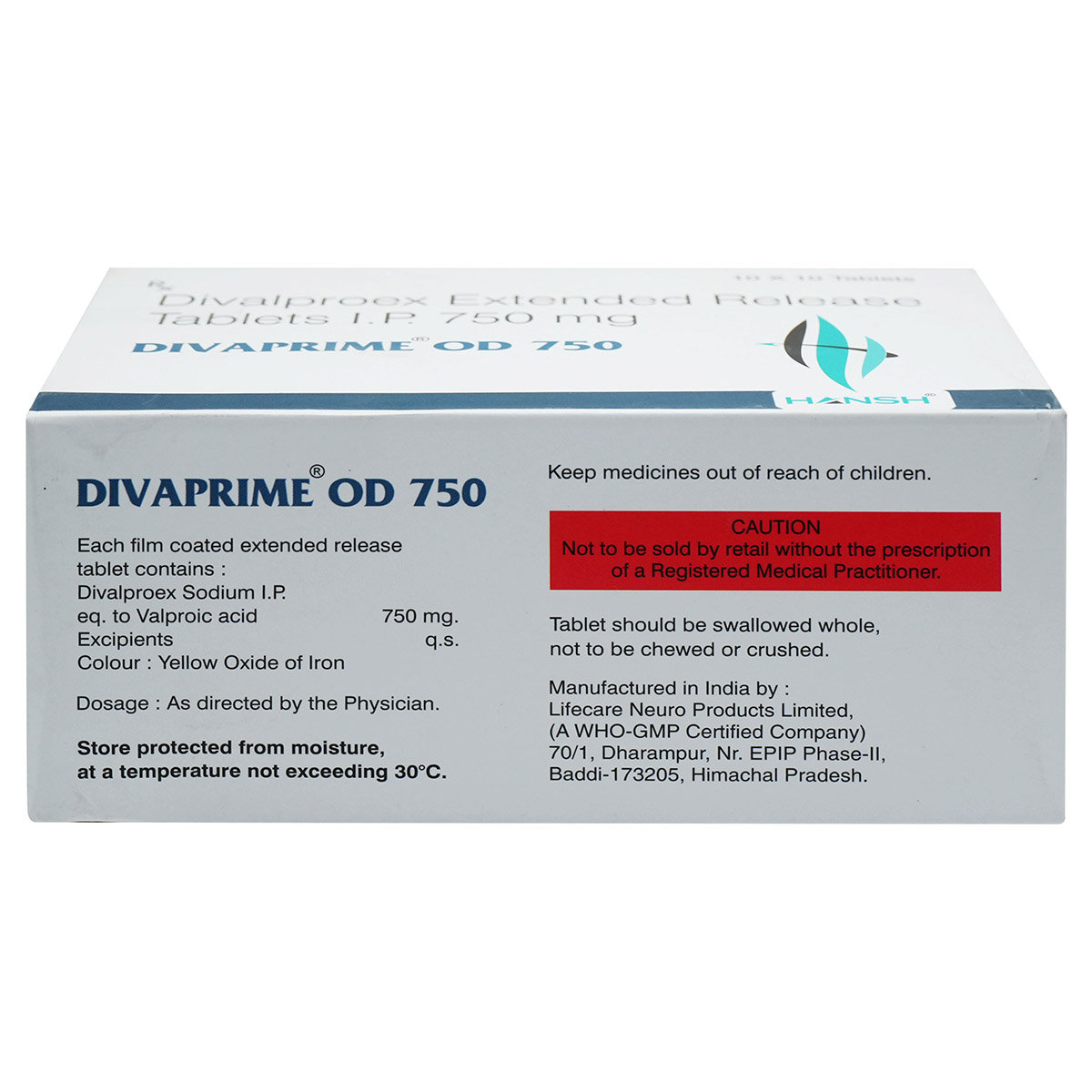 Divaprime OD 750 Tablet 10's, Pack of 10 TabletS Divaprime OD 750 Tablet 10's, Pack of 10 TabletS